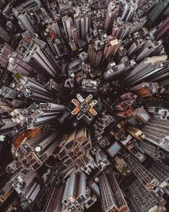Konstfotografering Aerial perspective of skyscrapers in Mid, Abstract Aerial Art, (30 x 40 cm)