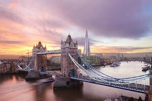 Konstfotografering Tower Bridge and The Shard at sunset, London, Laurie Noble, (40 x 26.7 cm)