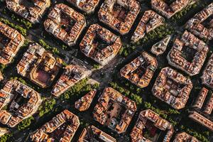 Konstfotografering Aerial view of typical buildings of, Manel Subirats, (40 x 26.7 cm)