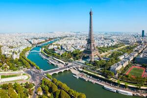 Konstfotografering Eiffel Tower aerial view, Paris, saiko3p, (40 x 26.7 cm)