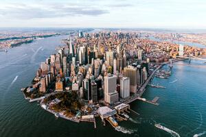 Konstfotografering Aerial view of Loser Manhattan skyline,, Alexander Spatari, (40 x 26.7 cm)