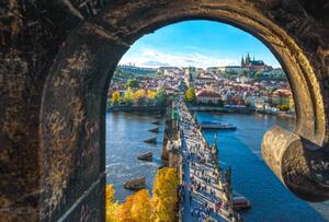 Konstfotografering Charles Bridge, Prague, Lichtwolke, (40 x 26.7 cm)