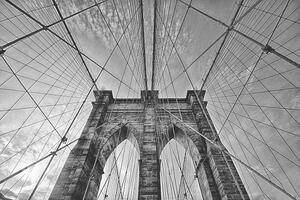 Konstfotografering Brooklyn Bridge perspective - Black and White, Alex Baxter, (40 x 26.7 cm)