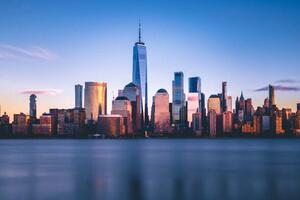 Konstfotografering Freedom Tower and Lower Manhattan from New Jersey, cmart7327, (40 x 26.7 cm)