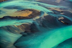 Konstfotografering Beautiful emerald-colored glacial rivers of Iceland,, EXTREME-PHOTOGRAPHER, (40 x 26.7 cm)