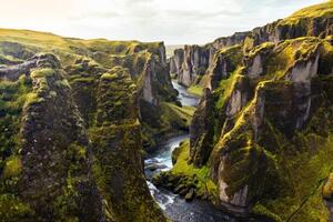 Konstfotografering Fjadrargljufur canyon in Iceland, Stefan Cristian Cioata, (40 x 26.7 cm)