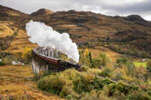 Konstfotografering The Jacobite Steam train Crossing the, Paul C Stokes, (40 x 26.7 cm)
