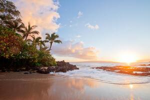 Konstfotografering sunset hawaii beach, M Swiet Productions, (40 x 26.7 cm)