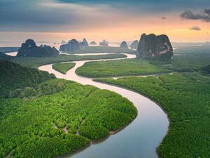 Konstfotografering Beautiful landscape Phangnga bay, unseen view, Jackyenjoyphotography, (40 x 30 cm)