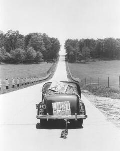 Konstfotografering Back View Of Car With Just Married Sign., H. Armstrong Roberts, (30 x 40 cm)