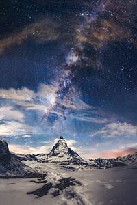 Konstfotografering Matterhorn and Milky way, Pathara Buranadilok, (26.7 x 40 cm)