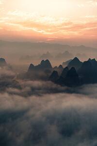 Fotografi Guilin hills landscape at sunrise, Mario Martinez, (26.7 x 40 cm)