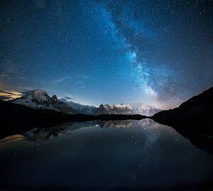 Fotografi France, Mont Blanc, Lake Cheserys, Milky, Westend61, (40 x 35 cm)