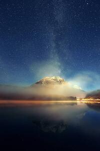 Konstfotografering Milky way mountain lake, Songquan Deng, (26.7 x 40 cm)