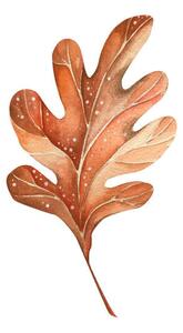 Fotografi A beautiful autumn watercolor oak leaf, Lidiia Biktimirova, (40 x 40 cm)