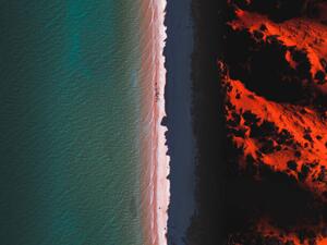 Fotografi Aerial shot of Cape Peron at, Abstract Aerial Art, (40 x 30 cm)