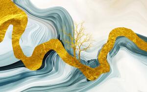 Illustration Abstract artistic blue paint background texture,, Luzhi Li