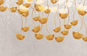 Illustration Abstract golden leaf art. Rich texture., Luzhi Li