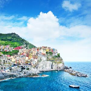 Konstfotografering Manarola town in Cinque Terre, Italy, alxpin, (40 x 40 cm)