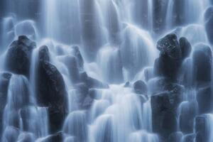 Konstfotografering Details of Waterfall, Ramona Falls, TerenceLeezy, (40 x 26.7 cm)