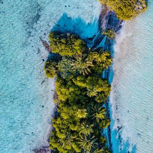 Konstfotografering Aerial shot of tropical island, Maldives, graphixel, (40 x 40 cm)