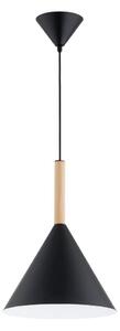 Ljuskrona med textilsladd FUKS 1xE27/15W/230V svart/beige