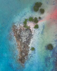 Konstfotografering Aerial shot of tropical island, Broome, Australia, Abstract Aerial Art, (30 x 40 cm)