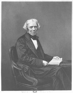 Fotografi Portrait of Michael Faraday (1791-1867) engraved by D.J. Pound from a photograph (engraving), Mayall, John Jabez Edwin Paisley (1813-1901)