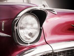 Konstfotografering American classic car Bel Air 1957 Headlight, Beate Gube, (40 x 30 cm)