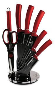 BerlingerHaus - Set med knivar i rostfritt stål i ställ 8 st rött