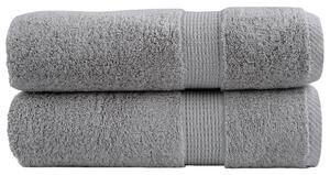 Premium handdukar 2st grå 50x100cm 600gsm 100% bomull