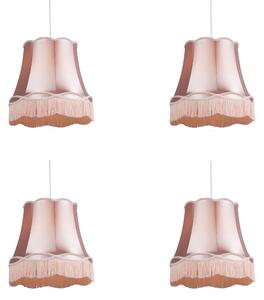 Uppsättning av 4 retrohängande lampor rosa 45 cm - Granny