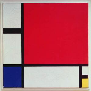 Mondrian, Piet - Konsttryck Composition with Red, (40 x 40 cm)