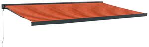 Markis infällbar orange och brun 5x3 m tyg&aluminium