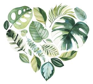Illustration Handpainted illustration with colorful tropical leaves., Ekaterina Skorik, (40 x 40 cm)