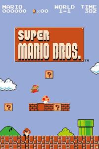 Poster, Affisch Super Mario Bros. - World 1-1, (61 x 91.5 cm)