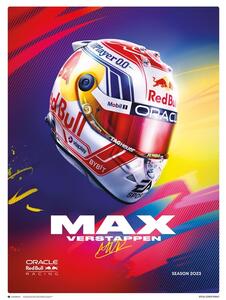 Konsttryck Max Verstappen - Helmet 2023, (40 x 50 cm)