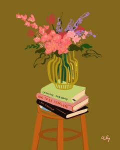 Illustration Floral Vase, Arty Guava, (30 x 40 cm)