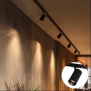 Modernt 1-fas skensystem med 5 spotlights AR70 svart - Jeana Luxe