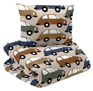 Bilar Retro/Beige Barn Bäddset Enkeltäcke 150x210 Redlunds