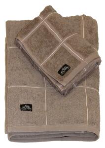 Badrumshandduk Chess Beige/Linne Frotté 50x70 Nina Royal