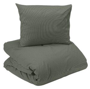 Malte Oliv Randigt Bäddset Enkeltäcke 150x210 Redlunds
