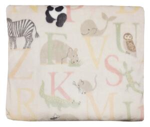 ABC Beige Pläd Söta Djur Barn 130x150 Redlunds