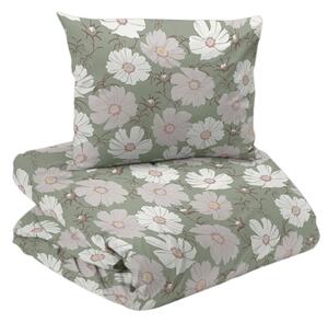 Thea Grön Blommigt Bäddset Enkeltäcke 150x210 Redlunds
