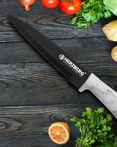 Herzberg HG-MSN8STN: 8 delar knivset med akrylstativ - sten