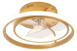 Takfläkt guld inkl LED med fjärrkontroll - Kees