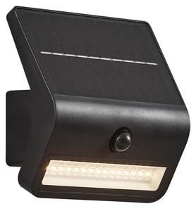 Utomhusvägglampa svart inkl. LED IP54 med rörelsesensor solcellsdriven - Floody