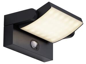 Utomhusvägglampa svart inkl. LED IP54 med rörelsesensor solcellsdriven - Judge