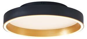 Design taklampa svart med guld 40 cm inkl. LED 3-stegsdimmer - Ingo