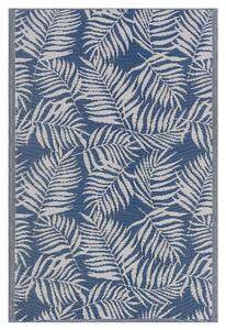 Utomhusmatta 120 x 180 cm av Syntetisk Material i Blå Färg med Palmbladmönster i Modern Stil till Balkong Beliani